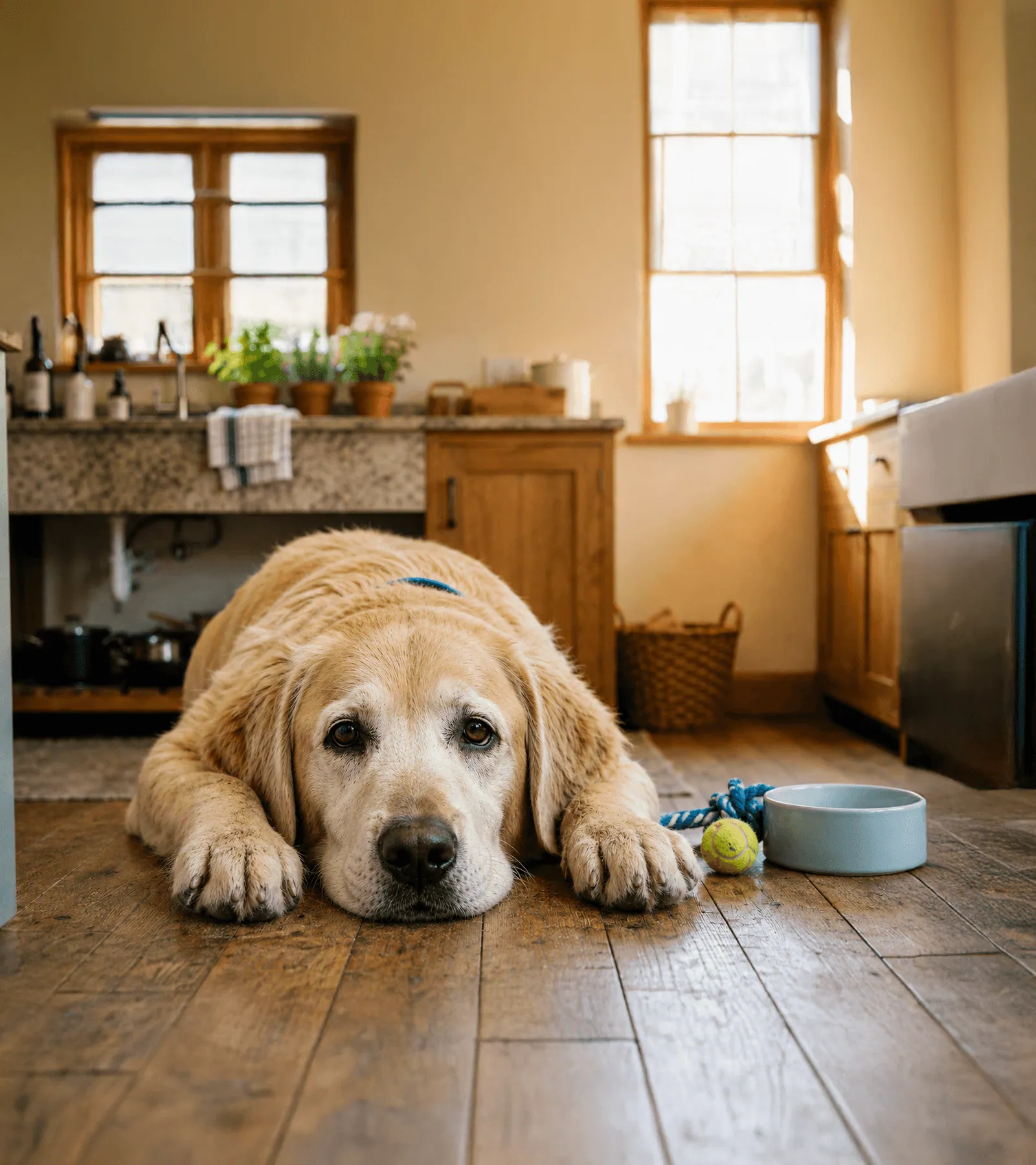 Dog laying down