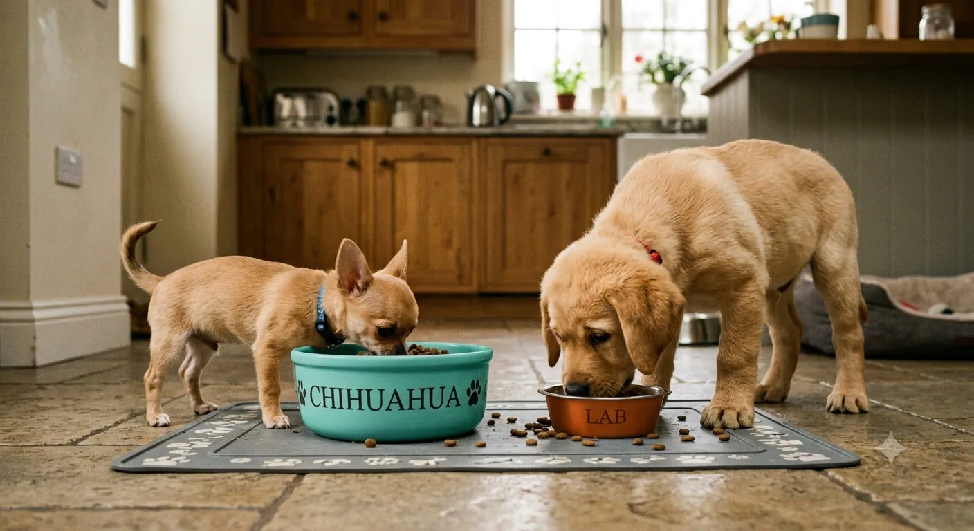 Dogs eating