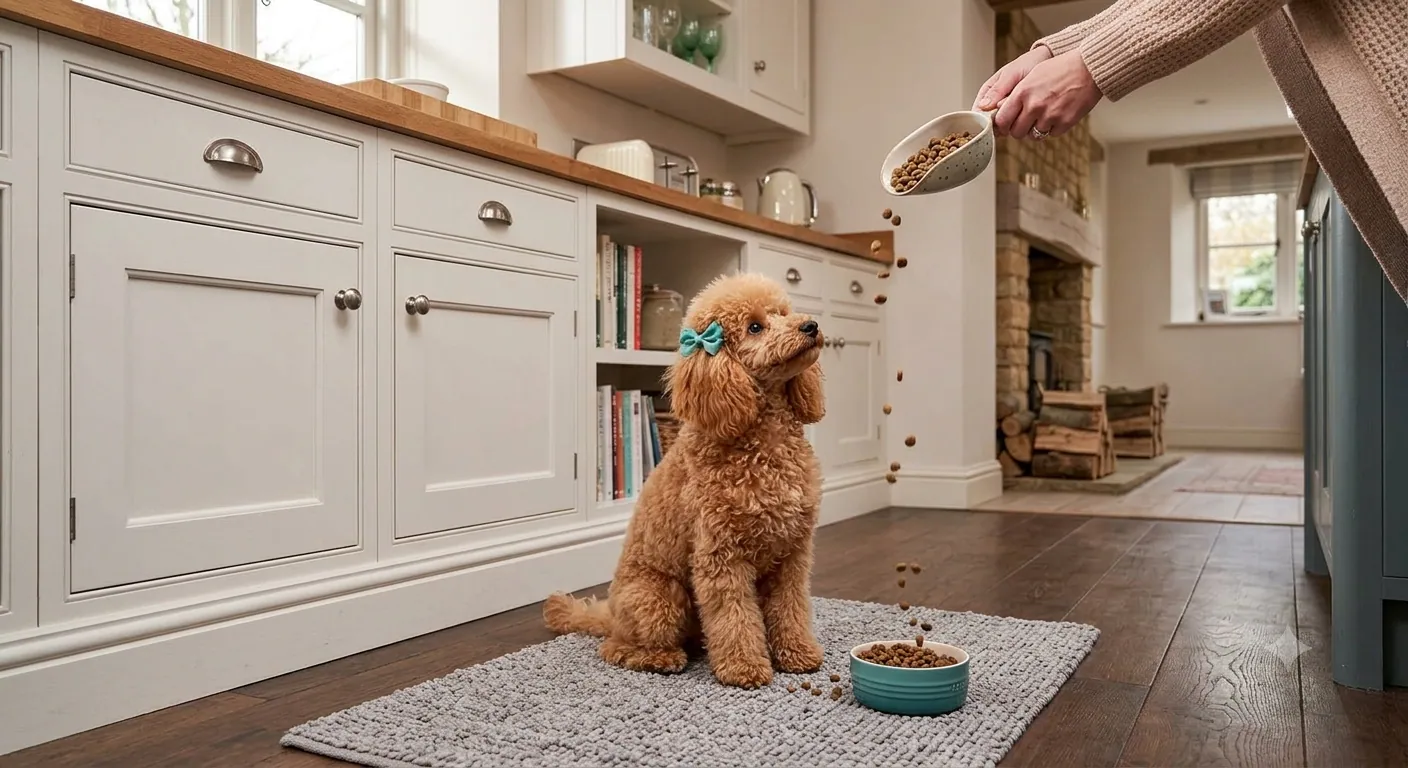 Puppy enjoying tailored nutrition
